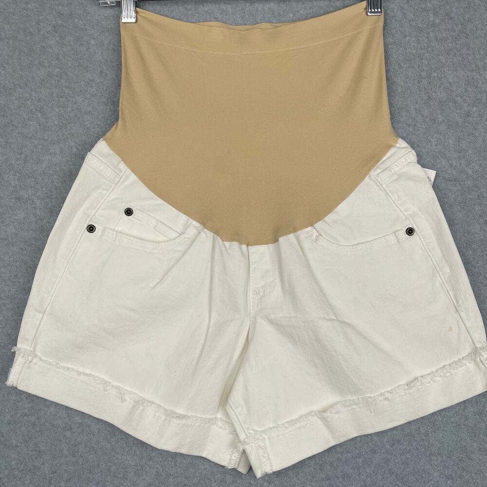 A Glow Maternity White Jeans Shorts Size 8